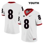 Youth Georgia Bulldogs NCAA #8 Lewis Cine Nike Stitched White Legend Authentic No Name College Football Jersey QNK7454HA